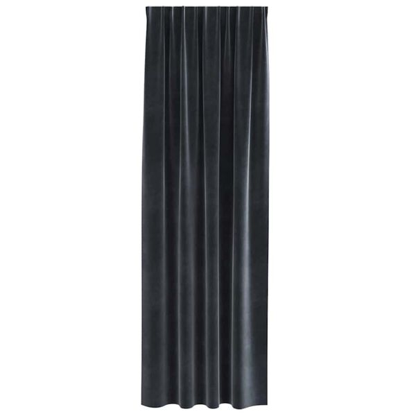 vidaXL Perdele opace 2 pcs Gri &icirc;nchis 140 x 245 cm Catifea