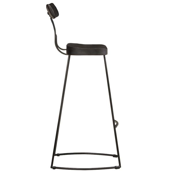 vidaXL Scaune de bar 2 buc Negru 49x43x103 cm Lemn masiv Mango