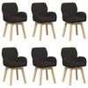 vidaXL Scaune de dining rotative 6 buc. Boucl&eacute; Negru 54 x 58 x 87 cm