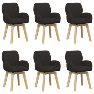 vidaXL Scaune de dining rotative 6 buc. Boucl&eacute; Negru 54 x 58 x 87 cm