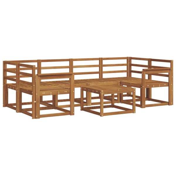 vidaXL Set de canapele de exterior 7 pcs natural Lemn Solid de Acacia
