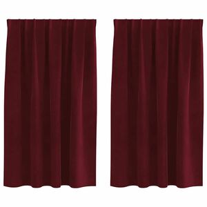vidaXL Perdele opace 2 pcs Roșu Vin 140 x 140 cm Catifea