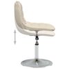 vidaXL Scaun de masă pivotant, crem, material textil