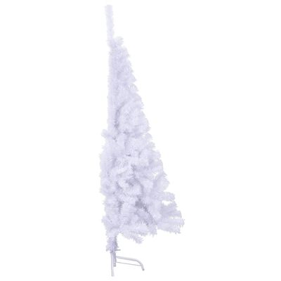 vidaXL Jumătate pom Crăciun artificial cu suport, alb, 150 cm, PVC