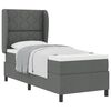 vidaXL Pat cu arcuri cu headboard Gri &icirc;nchis 80 x 200 cm țesătură