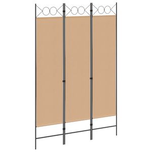 vidaXL Paravan de camere cu 3 panouri Bej 120 x 180 cm Țesătură