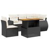 vidaXL Set mobilier de grădină cu perne, 6 piese, negru, poliratan
