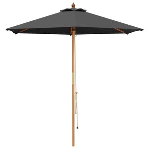 vidaXL Parasol de Grădină &Oslash; 210 x 237 cm Lemn de eucalipt masiv
