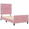 vidaXL Pat cu arcuri cu headboard Roz 90 x 200 cm Catifea