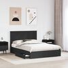 vidaXL Pat cu storage cu headboard Negru 140 x 190 cm Lemn compozit