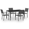 vidaXL Set mobilier de exterior, 5 piese, oțel