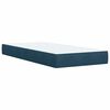 vidaXL Pat box spring cu saltea, albastru, 90x190 cm, catifea