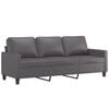 vidaXL Canapea cu 3 locuri, gri, 180 cm, piele ecologică
