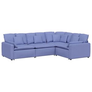vidaXL Canapea modulară cu perne, albastru jeans, textil