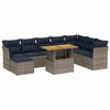 vidaXL Set canapele de grădină cu perne, 9 piese, gri, poliratan