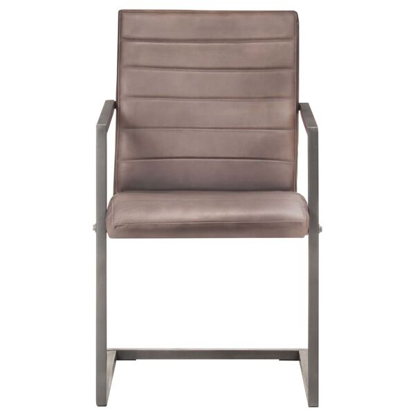 vidaXL Scaune de bucătărie tip consolă, 6 buc., maro, piele naturală