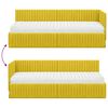 vidaXL Cadru de pat colțar cu saltea cu headboard 2 pcs Galben Catifea
