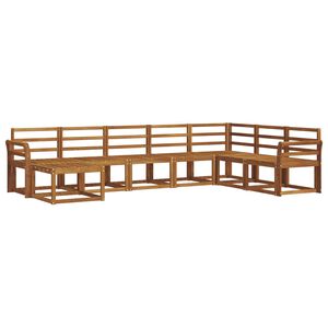 vidaXL Set de canapele de exterior 8 pcs natural Lemn Solid de Acacia