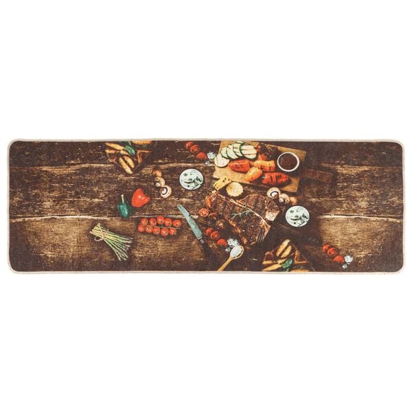 vidaXL Covor bucătărie, multicolor, 60x180 cm, lavabil, anti-alunecare