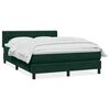 vidaXL Pat box spring cu saltea, Verde &icirc;nchis, 140x210 cm, catifea