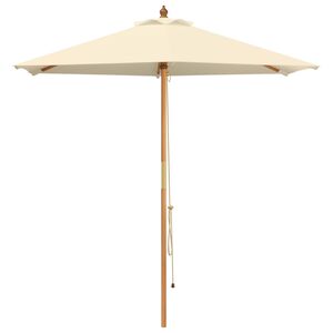 vidaXL Parasol de Grădină &Oslash; 210 x 237 cm Lemn de eucalipt masiv