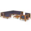 vidaXL Set mobilier grădină cu perne, 10 piese, lemn masiv de acacia