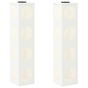 vidaXL Lumină LED Solară pentru Alei 2 buc. Alb cald 18 x 18 x 80 cm