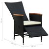vidaXL Set mobilier de exterior 7 piese negru poliratan lemn acacia