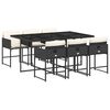 vidaXL Set mobilier de grădină cu perne, 7 piese, negru, poliratan