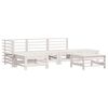 vidaXL Set mobilier de grădină, 6 piese, alb, lemn masiv pin