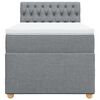 vidaXL Pat box spring cu saltea, gri deschis, 90x200 cm, textil