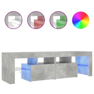 vidaXL Comodă TV cu lumini LED, gri beton, 140x36,5x40 cm