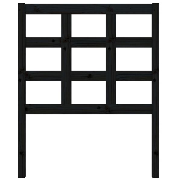 vidaXL Tăblie de pat, negru, 80,5x4x100 cm, lemn masiv de pin