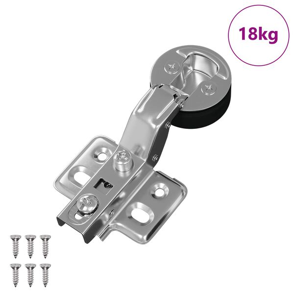 vidaXL Hinge 123 pcs Argintiu 35 mm Fier
