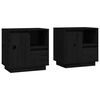 vidaXL Noptiere, 2 buc., negru, 50x34x50 cm, lemn masiv de pin