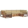 vidaXL Set de canapele de exterior 6 buc. Natural și Bej