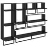 vidaXL Set rafturi de perete Montare pe perete 6 pcs Stejar Negru