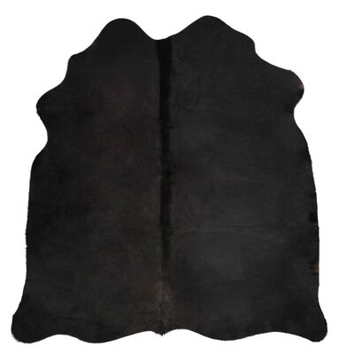vidaXL Covor, negru, 180x220 cm, piele naturală de vacă