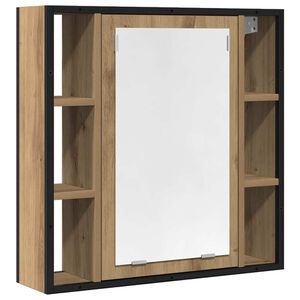 vidaXL Dulap cu oglindă pentru baie Stejar Artisan Lemn prelucrat