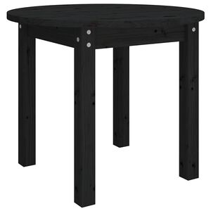 vidaXL Măsuță de cafea, negru, &Oslash; 55x45 cm, lemn masiv de pin