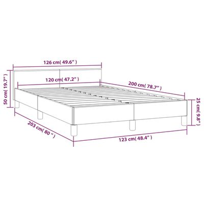 vidaXL Cadru de pat cu tăblie, negru, 120x200 cm, piele ecologică
