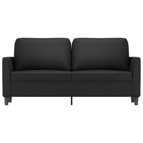 vidaXL Canapea cu 2 locuri, negru, 140 cm, piele ecologică
