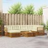 vidaXL Set de canapele de exterior cu pernă 7 pcs Natural și Crem