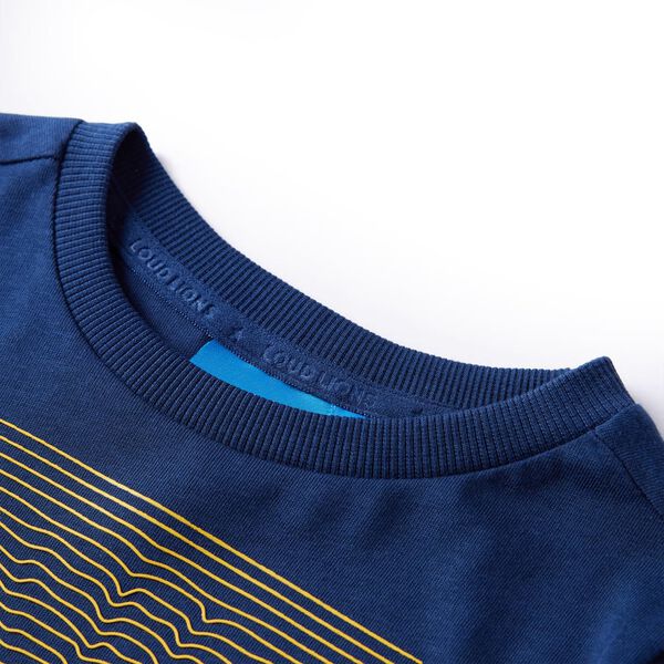 Tricou de copii cu m&acirc;neci lungi bleumarin 92