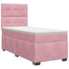 vidaXL Pat boxspring cu saltea cu headboard Roz 90 x 200 cm Catifea
