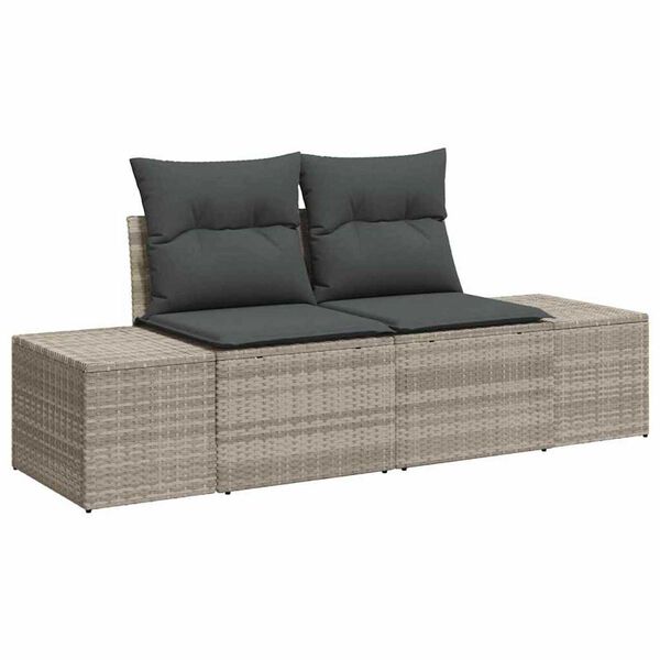 vidaXL Set de canapele pentru grădină 7 pcs Gri deschis Rattan poli