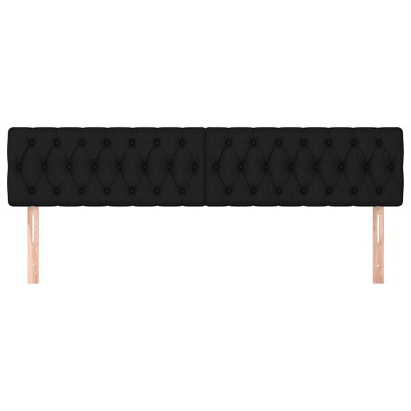 vidaXL Tăblii de pat, 2 buc, negru, 100x7x78/88 cm, textil