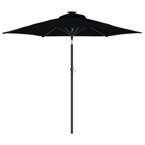 vidaXL Umbrelă soare de grădină st&acirc;lp din oțel, negru, 225x225x212 cm