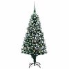 vidaXL Brad Crăciun artificial cu LED-uri/globuri/conuri pin, 180 cm