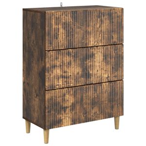 vidaXL Dulap cu sertare Stejar fumuriu 66 x 34,5 x 90 cm